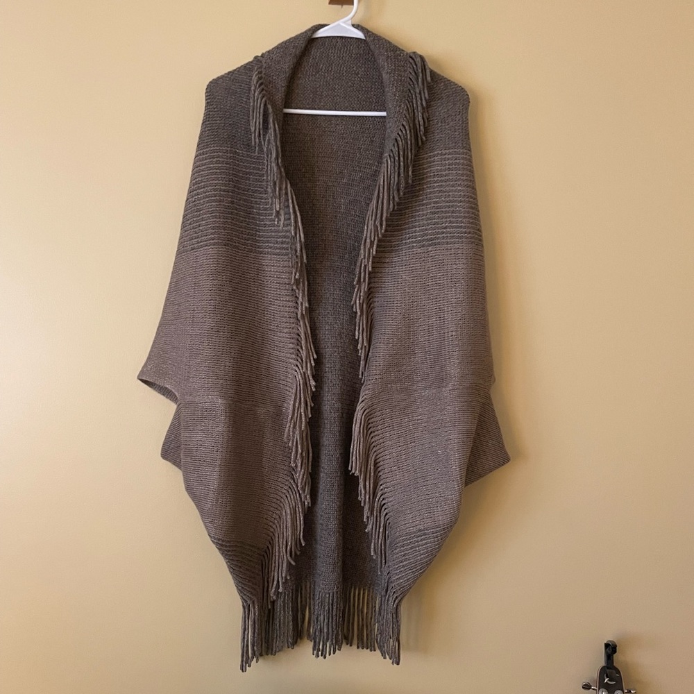 Fringe Open Front Poncho